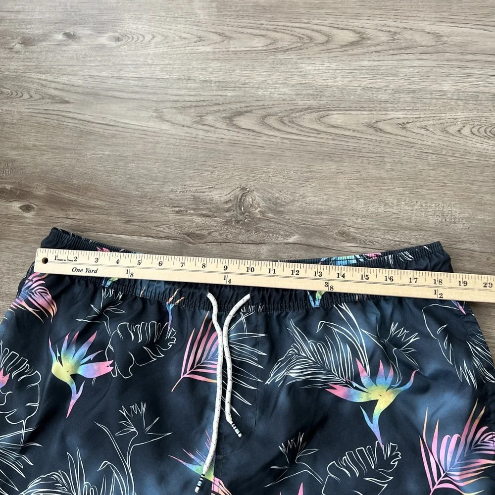 Original Use Swim Shorts Mens XL Black Tropical Print 6